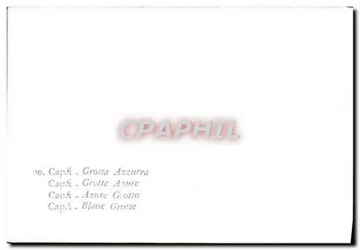 Capri - Grotta Azzurra — widok wnętrza tunelu — wydawca nieznany, nr 20 — Rewers