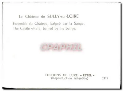 Kasteel van Sully-sur-Loire — besproeid door de Sange — Luxeuitgaven « Estel » nr. 2722 — Achterkant