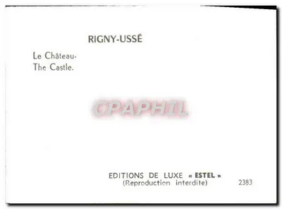 Rigny-Ussé — Il Castello — Edizioni di Lusso « Estel » n° 2383 — Verso
