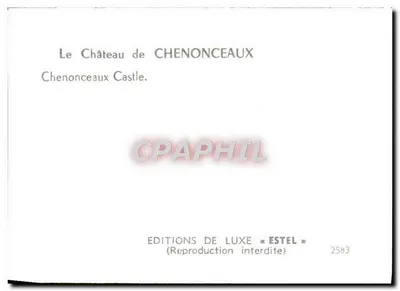 Zamek Chenonceaux — Wydawnictwo Luksusowe « Estel » nr 2583 — Rewers