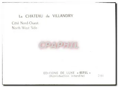 Château de Villandry — Northwest Side — Éditions de Luxe « Estel » n°2181 — Back