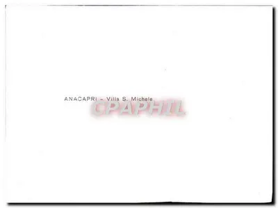 Anacapri - Villa S. Michele — widok z białej wille z cokołem i ogródkiem — Rewers