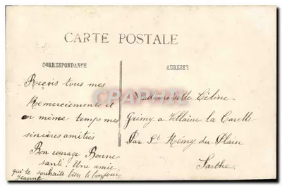 Femme en robe bleue — devant un décor de palmiers et de fleurs — éditeur BC n°312 — Verso