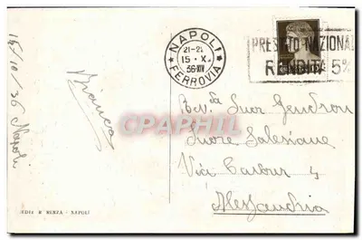 NAPOLI - A Litoranea — editor R. Renza, número de série não visível — Verso