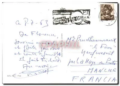 Pisa - Piazza del Duomo — Cathédrale, Baptistère et Tour Pendante, éditeur Ediz. G.S. - Pisa — Verso