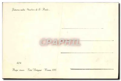 Wnętrze Bazyliki Świętego Piotra — Fot. Brügner, Rzym — n° 424 — Rewers
