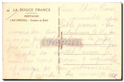 Cap Fréhel — Pôr do Sol — Edição de Arte YVON, n°29 — Verso
