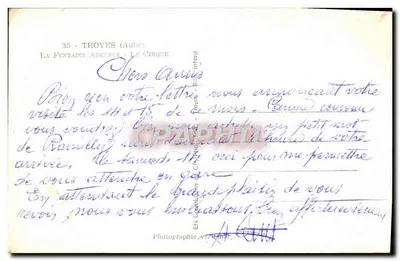 Troyes (Aube) — Fontanna Argence i Cirque — Fotografia verrière — Rewers