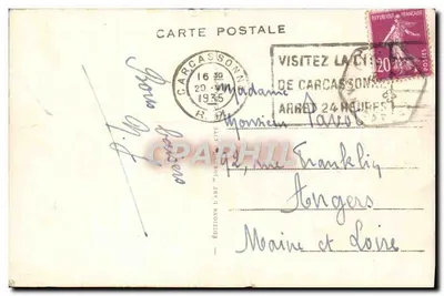 Carcassonne — Vue de l'Ouest — Éditions J'Art — Rückseite