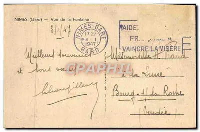 Nîmes (Gard) — Widok fontanny — Héloïse Gravier Macon — Rewers