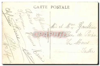 Rennes — Pałac Sądowy — widok placu z fontanną — wydawca Gouez un, seria 1511 — Rewers