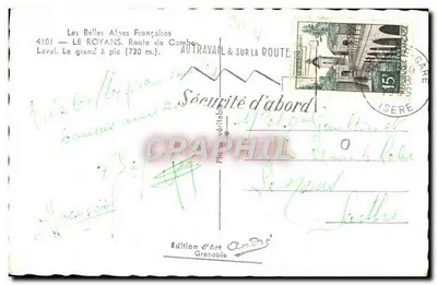 Le Royans — Trasa Combe — Le Grand à Pic (720 m.) — Wydawnictwo Art Grenoble — Rewers
