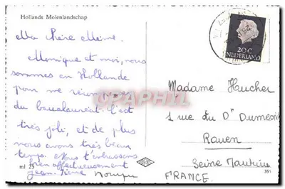 Mulino a vento — Hollande — editore Hollands Molenlandschap, n° ml 25 — Verso