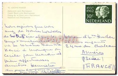 Hofvijver com Parlamento — Amsterdam — editor não visível — Verso