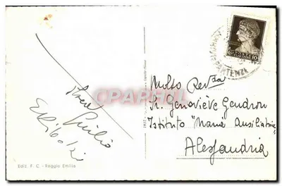 Bilhete postal antigo Reggio Emilia Piazza della Vittoria — Verso