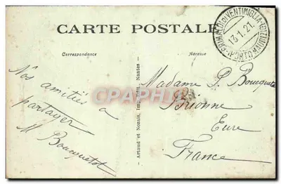 Ponte San Luigi - Granice francusko-italiańskie — wydawca Artaud et Nozais, nr 36 — Rewers