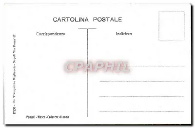 Pompéia - Museu - Cadáver de homem — Ed. Trampetti e Migliaccio, n° 64 A — Verso