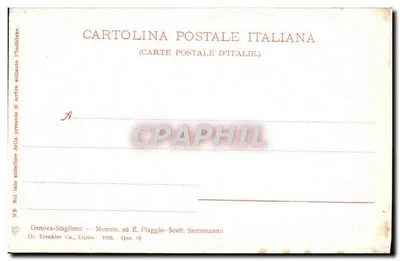 Genova-Staglieno — Pomnik E. Piaggio, rzeźba Saccomanno — Dr. Trenkler Co., Lipsia, 1905 — Rewers