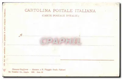 Genova-Staglieno — Pomnik z figurami aniołów — Dr. Trenkler Co., Lipsia, nr 22 — Rewers