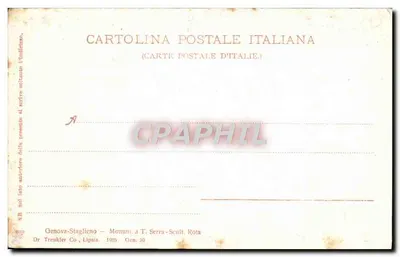 Monumento a Tomaso Serra — Gênova-Staglieno — editor Dr Trenkler Co, Lipsia — Verso