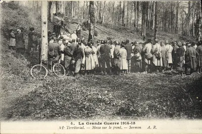 Messe sur le front — Sermon — La Grande Guerre 1914-15 — A.R. Territorial