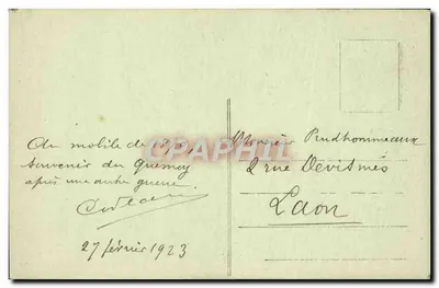 Le Quesnoy — O Hotel de Ville destruído — Guerra Mundial 1914-18 — Verso