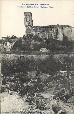 Tombas de Soldados diante da Igreja de Flirey — A Guerra na Lorena — Gerdolle e Briquet, Toul