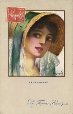 L'ARDENNAISE — portrait d'une jeune femme en coiffe traditionnelle — éditeur F. G. Paris Color, n° 38