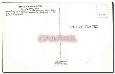 Nowoczesna pocztówka Hotel Beverly Hilton Beverly Hills — Rewers