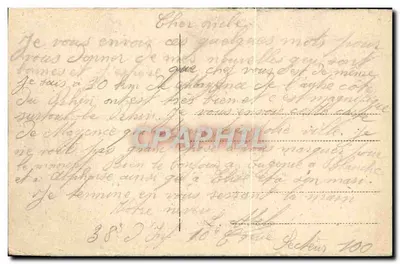 Stara pocztówka Mainz Gutenbergdenkmal Gutenberg — Rewers