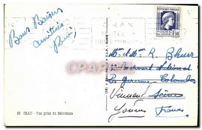 Tarjeta postal moderna Oran Vista Tomada Desde El Belvedere — Reverso