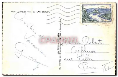 Jezioro Leman — widok panoramiczny — Wydawnictwo CILLARD, Lyon, nr 4309 — Rewers