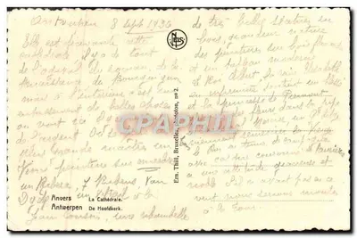 Antwerpia — Katedra — Wydawca Enn. Till, Bruksel, fototypia n°2 — Rewers
