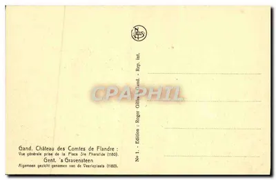 Kasteel van de Graaf van Vlaanderen — Algemene uitzicht genomen vanaf de Place Stéphanalide — Uitgave Neils, Nr 1 — Achterkant