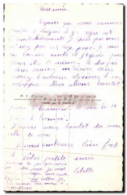 Uśmiechnięte dziecko — trzymające różę — P.F. Paryż n°906 — Rewers