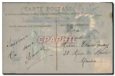 Embarcação a vela e flores — Amizade — editor desconhecido — Verso