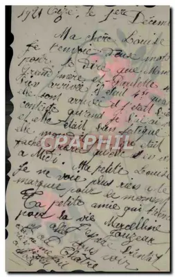 Flores rosas — Lembrete — Carte postale antiga — Verso