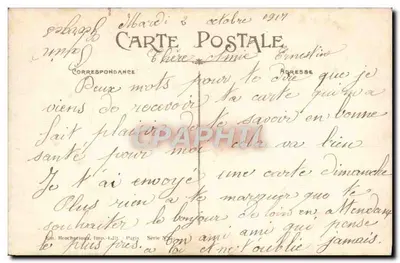Bonheur — Carta postal decorativa — Em. Brochotoux, Imp.-Edit. Paris, Série N° 10 — Verso