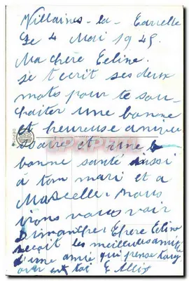 Bouquet di myosotis e pensiero — 'Buon compleanno' — cartolina postale — Verso