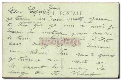 Paris - Estação da Est — Barracões para os Soldados (Quartos, Banhos, Chuveiros) — Sala de Correspondência — B.F., Paris — Verso
