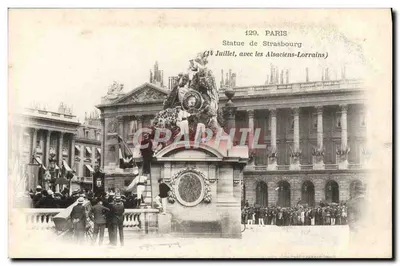 Estátua de Estrasburgo — 14 de Julho, com os Alsacianos-Lorrainos — Paris, n°129