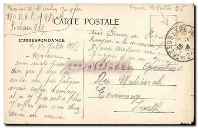 Francuscy żołnierze w Verdun — Odzyskany niemiecki obus — Wydawnictwo J. Mallet, Paryż, N° 8 — Rewers