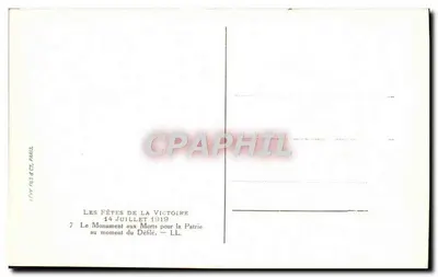 Arco do Triunfo — Fêtes de la Victoire — Editor Paris & Cie, n°7 — Verso