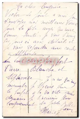 Jeune femme en robe fleurie et chapeau décoré — Bonne Fête — éditeur PARIS, n° 259 — Verso