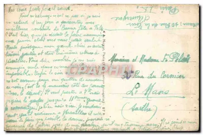 Krajobraz rzeki z różami — wydawca Noyer Paris — Rewers