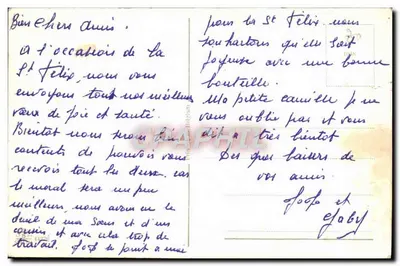 Arranjo de rosas — Boa Festa — carta postal — Verso