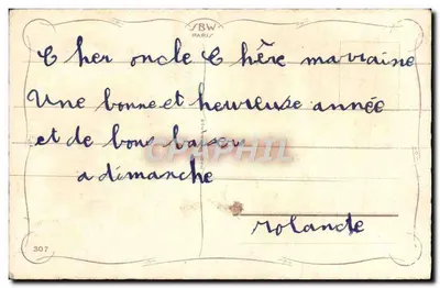 Violet — Nieuw Jaar — uitgever SBW Parijs, n°307 — Achterkant