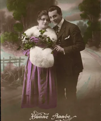 Casal — Boas Festas — editor desconhecido, número de série não visível