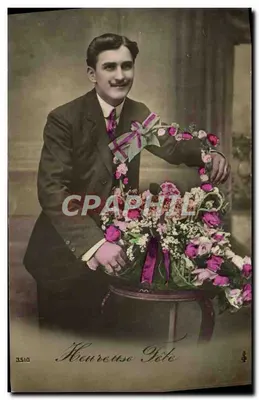 Portret młodego mężczyzny — z bukietem kwiatów — Henri Reuso Foto, n°3510