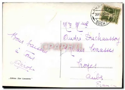 Lausanne — vue de la Tour Bel Air Métropole — Édition Star Lausanne n°37 — Verso